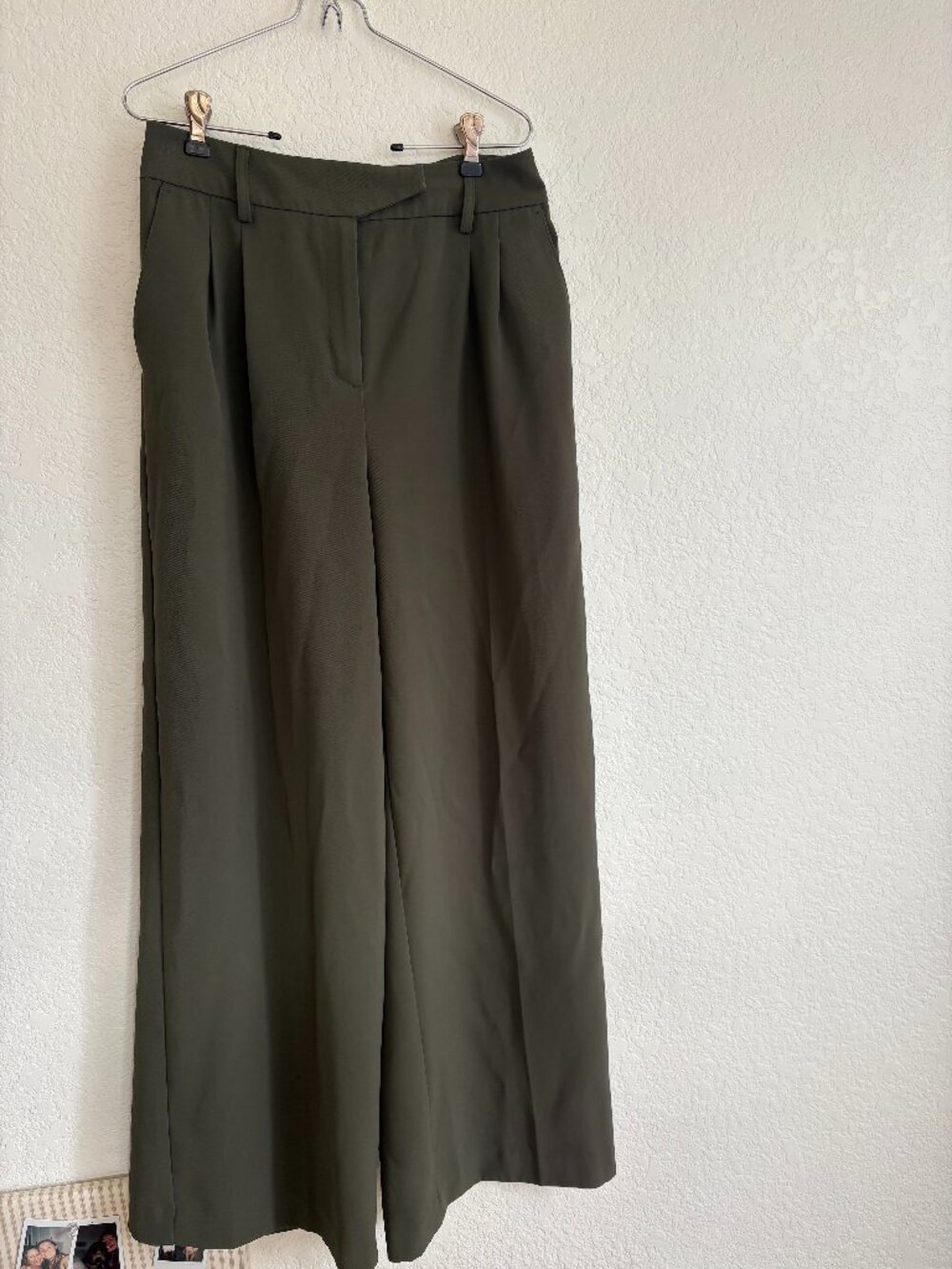 High Waisted Green Wide Leg Pants